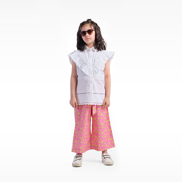 All-Over Print Wide Leg Trouser